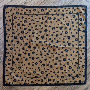 Madewell Black and Camel Leopard Print Cotton Scarf
